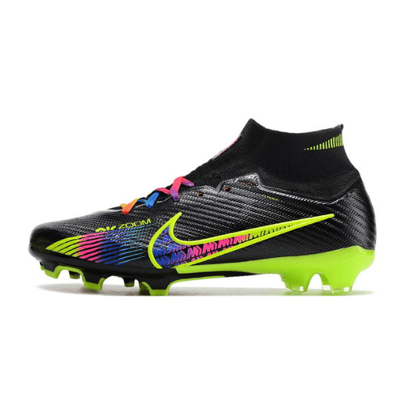 Chuteira Campo Nike Zoom Mercurial Superfly 9 Elite FG Preta e Colorida - VN Esportes