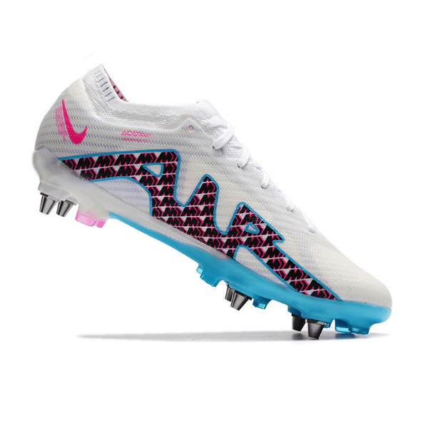 Chuteira Campo Nike Zoom Mercurial Vapor 15 Elite SG Trava Mista Cinza, Azul e Rosa - VN Esportes