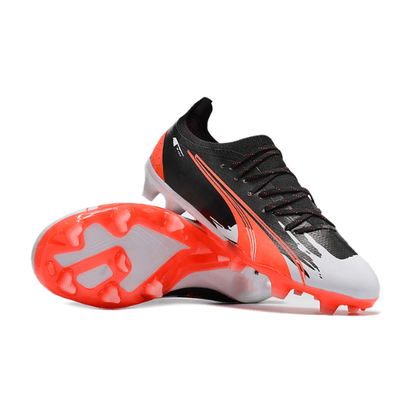 Chuteira Campo Puma Ultra Ultimate FG Preta,Branca e Laranja - VN Esportes