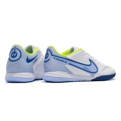 Chuteira Nike Tiempo 9 Legend IC Branca e Azul Claro - VN Esportes