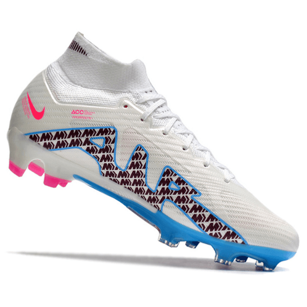 Chuteira Campo Nike Zoom Mercurial Superfly 9 Elite FG Branca,Azul e Rosa - VN Esportes