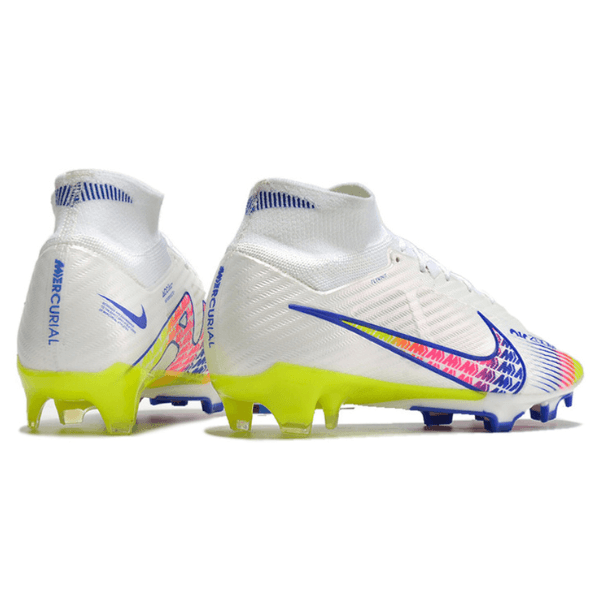 Chuteira Campo Nike Zoom Mercurial Superfly 9 Elite FG Branca e Colorida - VN Esportes